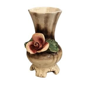Vintage Capodimonte Ceramic Flower Vase Made in Italy 5.5"
